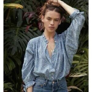 Doen Rose Top XS • China Blue Floral